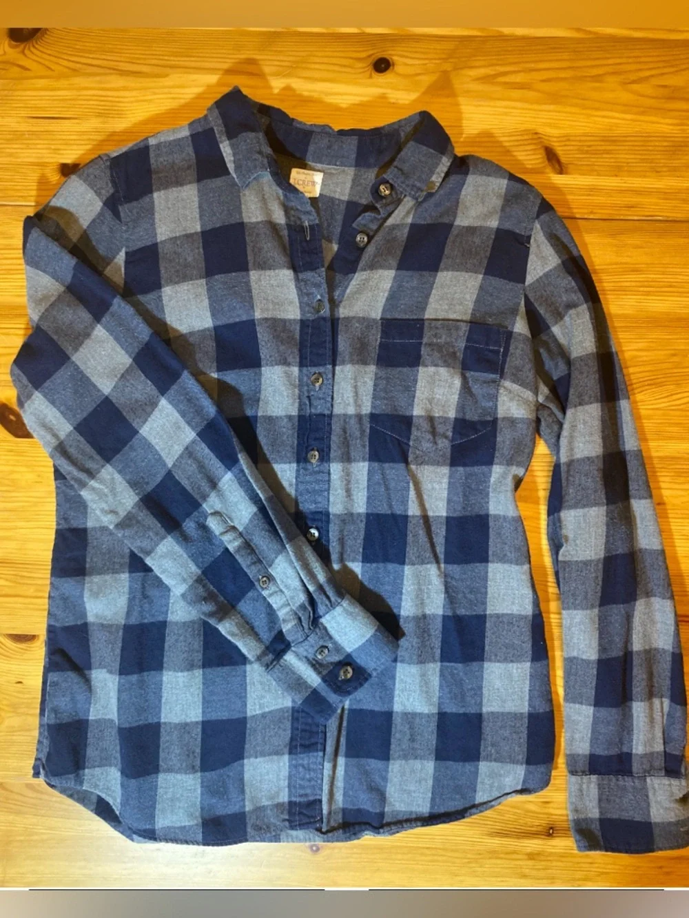 J.Crew Perfect Shirt Midnight Buffalo Plaid Flannel Button Down Cotton Medium